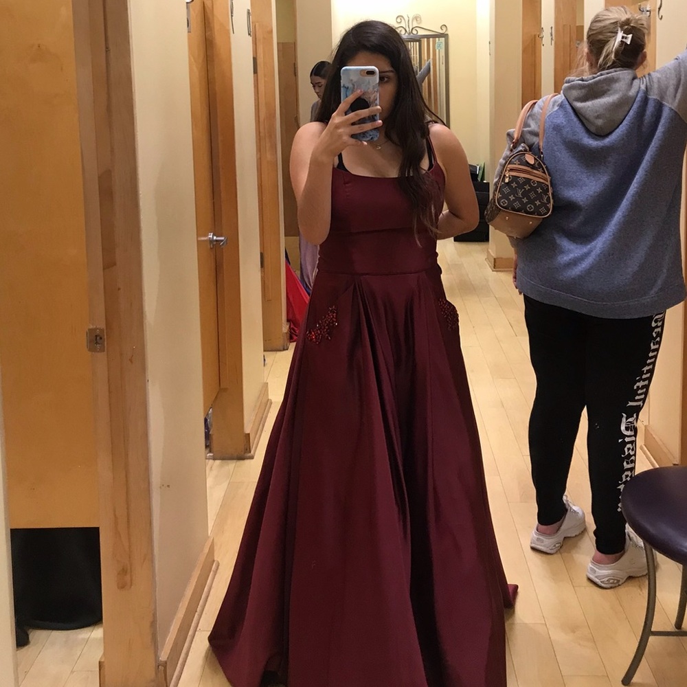 Burgundy Ball gown